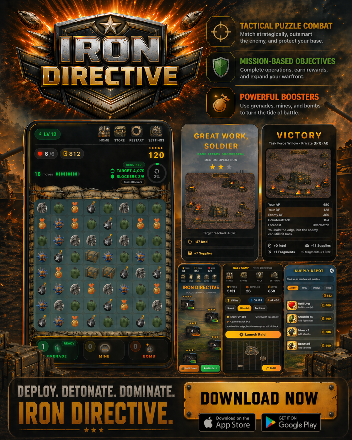 Iron Directive store and booster loadout marketing art